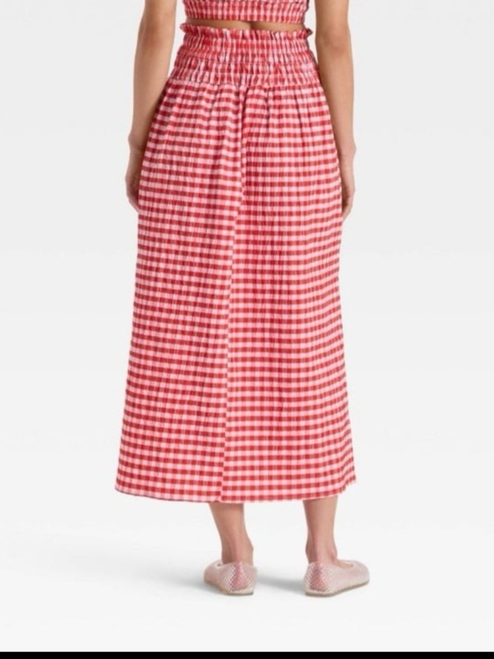 Universal Thread Red and White Gingham Maxi Skirt